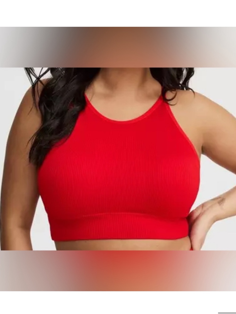 New Set! Torrid 4x 4 Red Ribbed High-Neck Lightly Lined Bralette Adrenaline Rush